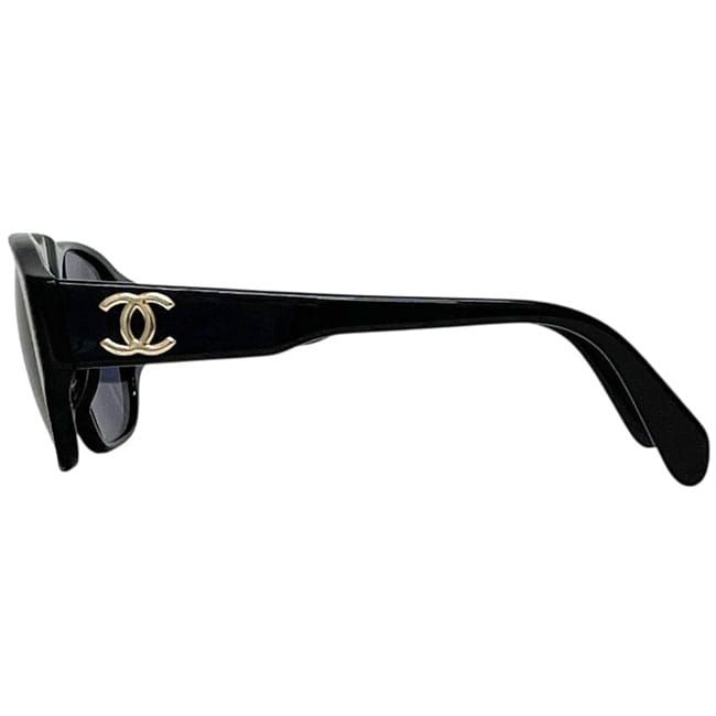 Chanel Sunglasses Black CC Logo Acetate Side Eyewear — view 2
