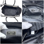 Prada 2-Way Black Nero Leather Glace Calf Studs 231 Shoulder — view 3