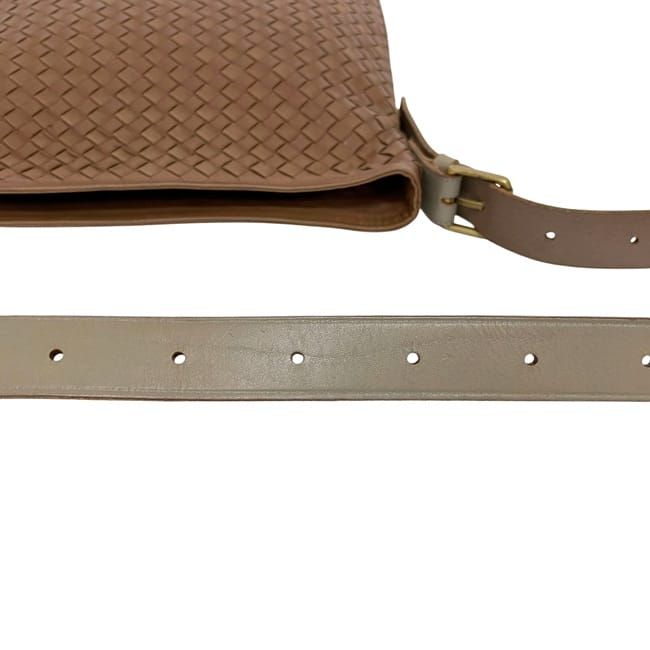 Bottega Veneta Shoulder Bag Brown Intrecciato Leather — view 9