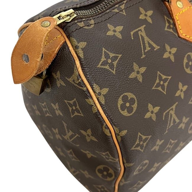 Louis Vuitton Boston Bag Speedy 35 Brown Monogram Canvas Leather 854 SA Mini — view 6
