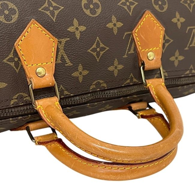 Louis Vuitton Boston Bag Speedy 35 Brown Monogram Canvas Leather 854 SA Mini — view 8