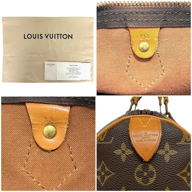 Louis Vuitton Boston Bag Speedy 35 Brown Monogram Canvas Leather 854 SA Mini — view 3