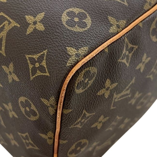 Louis Vuitton Boston Bag Speedy 35 Brown Monogram Canvas Leather 854 SA Mini — view 7