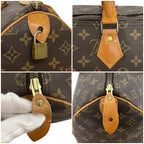 Louis Vuitton Boston Bag Speedy 35 Brown Monogram Canvas Leather 854 SA Mini — view 4