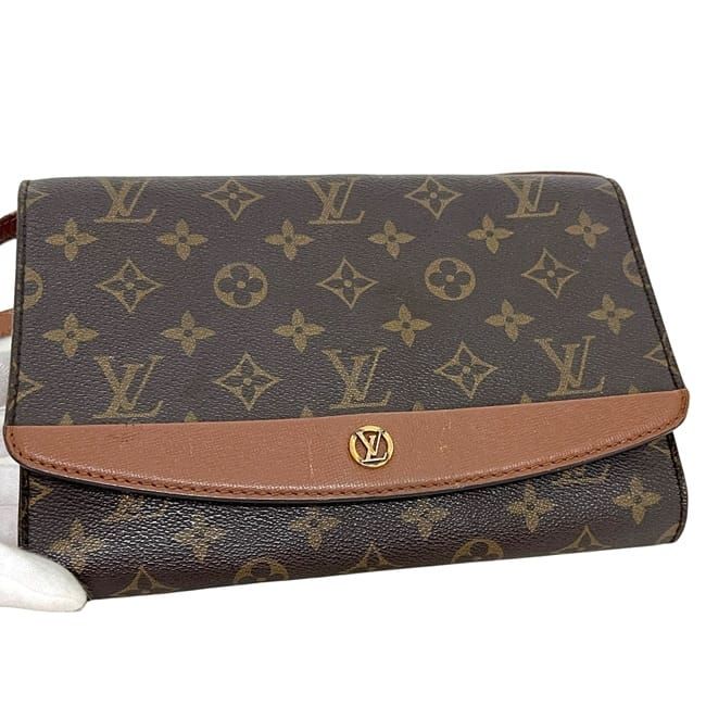 Louis Vuitton Shoulder Bordeaux Bag Brown Monogram Canvas Crossbody Flap — view 9
