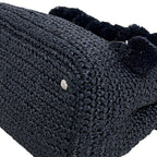 Prada 2-Way Raffia Pom Black Nero Rafia 110 Shoulder Bag Canapa — view 6