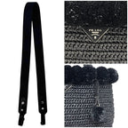 Prada 2-Way Raffia Pom Black Nero Rafia 110 Shoulder Bag Canapa — view 4