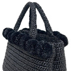 Prada 2-Way Raffia Pom Black Nero Rafia 110 Shoulder Bag Canapa — view 8