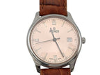 Fendi Watch Olologi Pink Dial Silver Brown Stainless Steel Leather