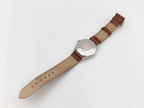 Fendi Watch Olologi Pink Dial Silver Brown Stainless Steel Leather — view 6