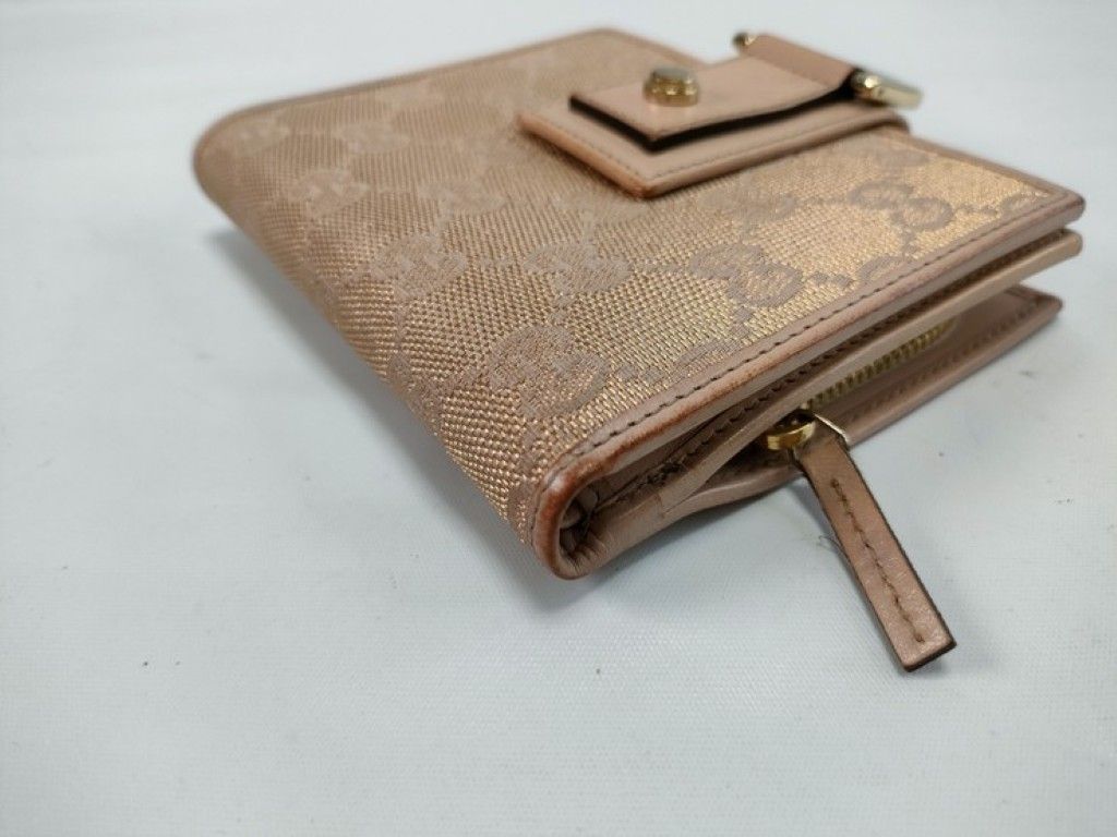 Gucci Bifold Wallet GG Canvas Beige Gold — view 3