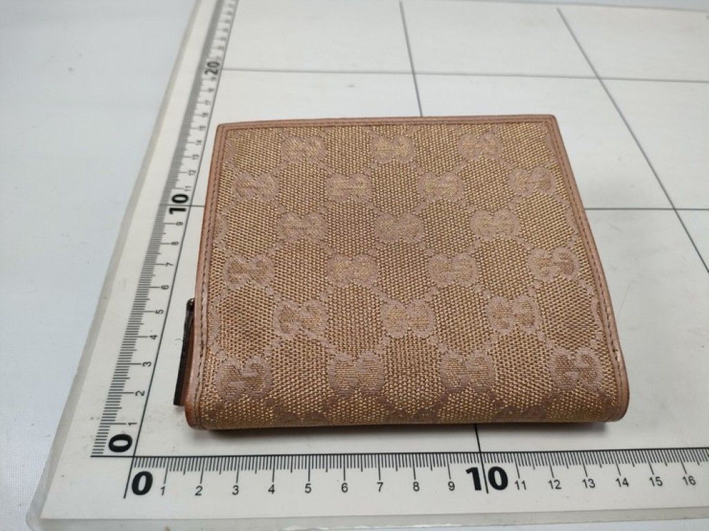 Gucci Bifold Wallet GG Canvas Beige Gold — view 2
