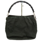 Gucci Shoulder Bag Bamboo Nylon Khaki Green