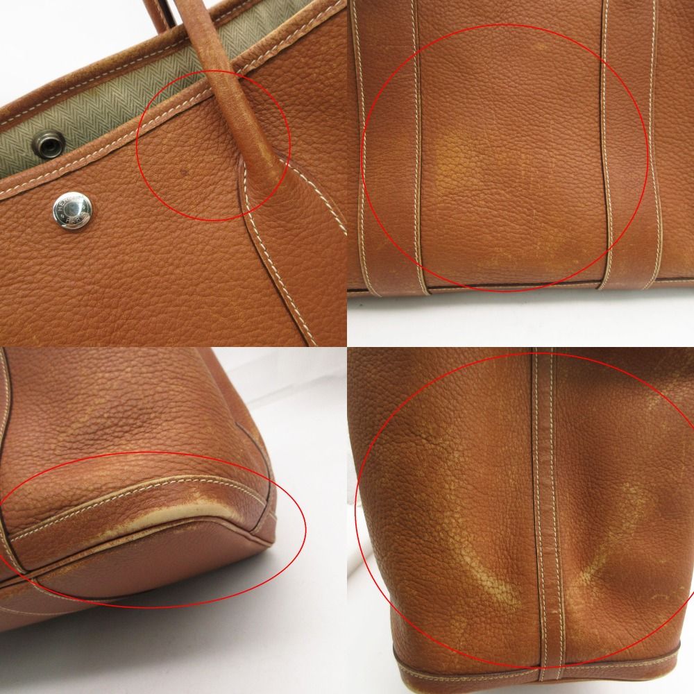 Hermes Tote Garden Party Leather MM Brown — view 9