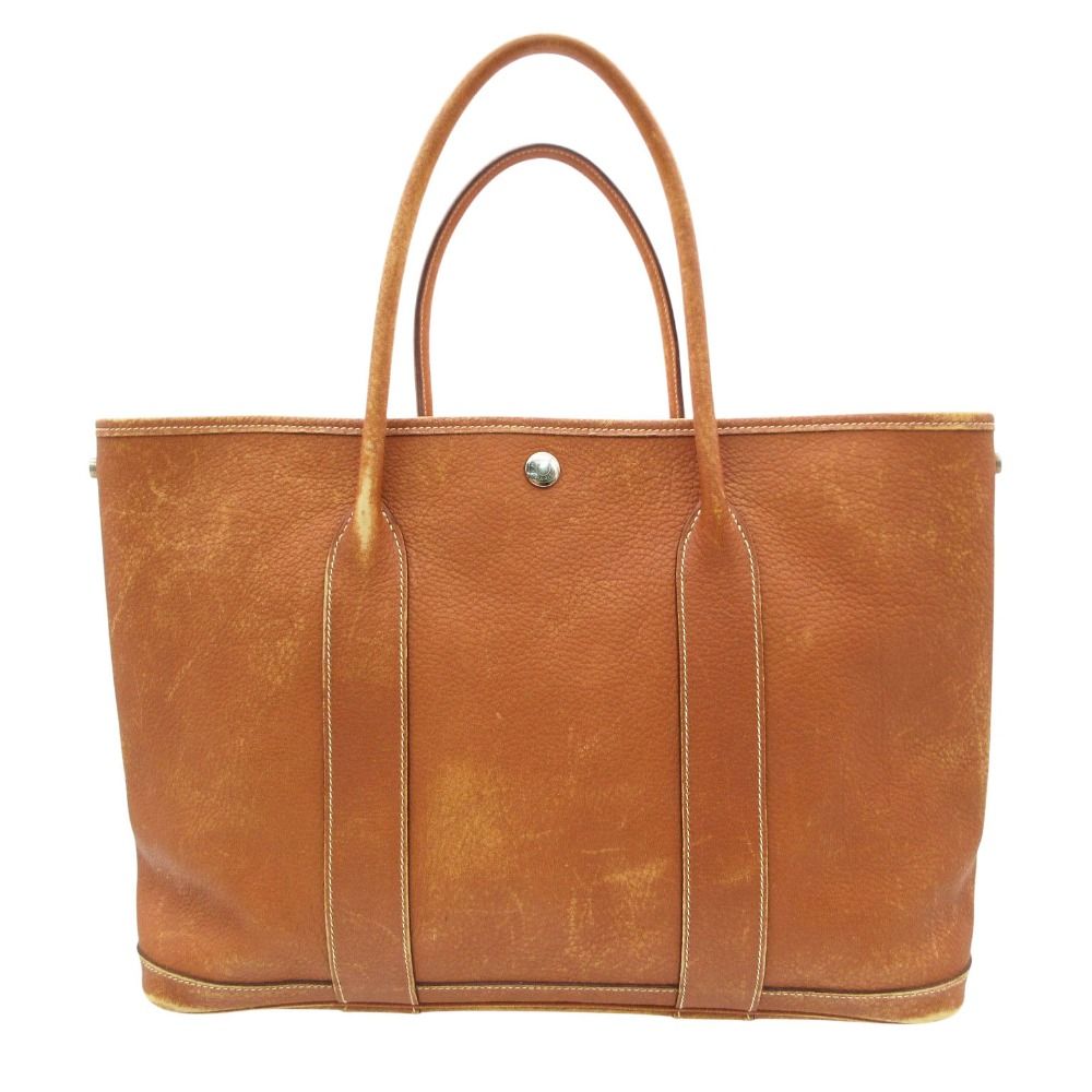 Hermes Tote Garden Party Leather MM Brown — view 3