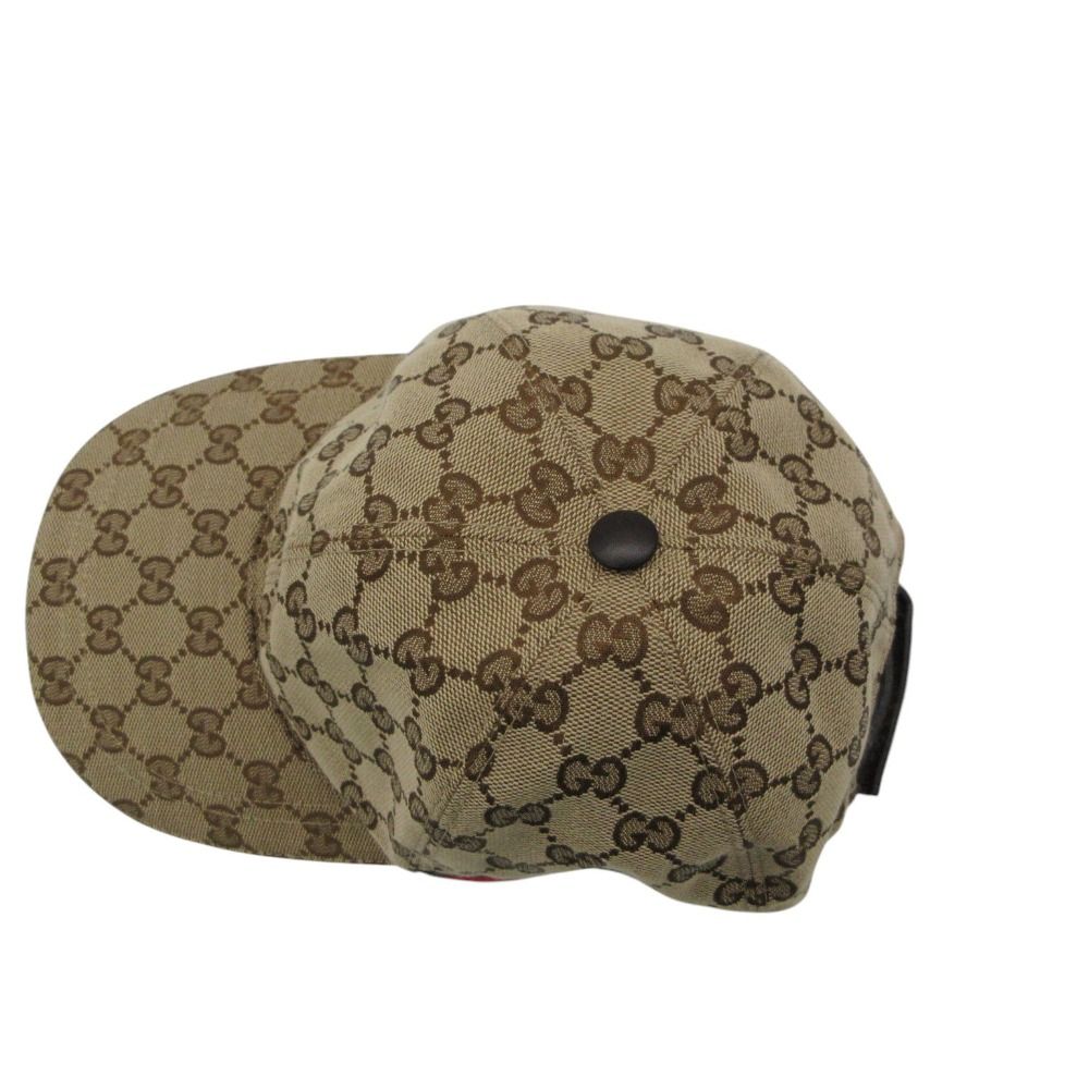 Gucci Cap GG Canvas Baseball Cap Hat Sherry Line Beige L 59 — view 5