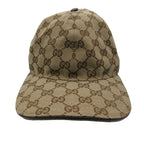 Gucci Cap GG Canvas Baseball Cap Hat Sherry Line Beige L 59