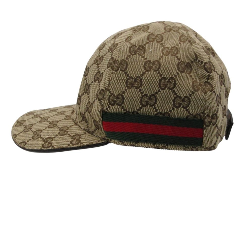 Gucci Cap GG Canvas Baseball Cap Hat Sherry Line Beige L 59 — view 3