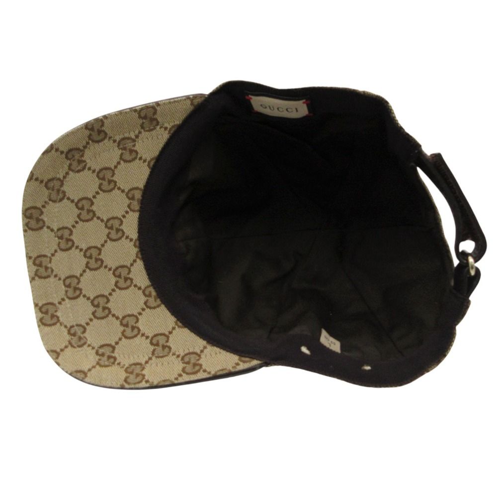 Gucci Cap GG Canvas Baseball Cap Hat Sherry Line Beige L 59 — view 6