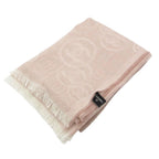 Chanel Shawl Cashmere Scarf Fringe CC Logo All Over Pattern Pink — view 8