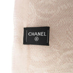 Chanel Shawl Cashmere Scarf Fringe CC Logo All Over Pattern Pink — view 4