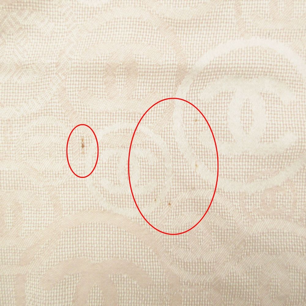 Chanel Shawl Cashmere Scarf Fringe CC Logo All Over Pattern Pink — view 7