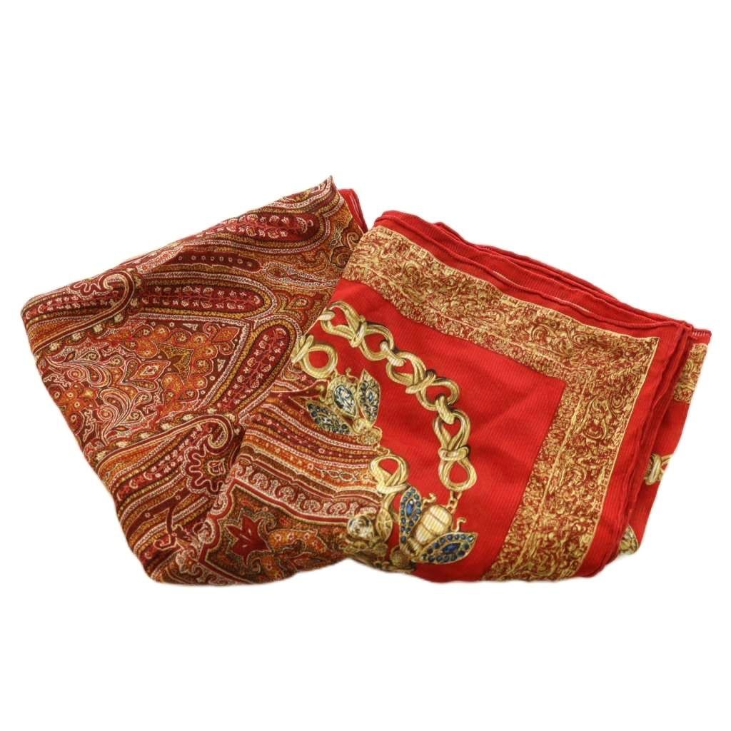 Dior Scarf Paisley Red Beige — view 3