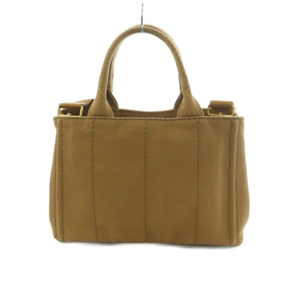 Prada Canapa Mini 2-Way Shoulder Bag Tote Canvas Brown — view 2