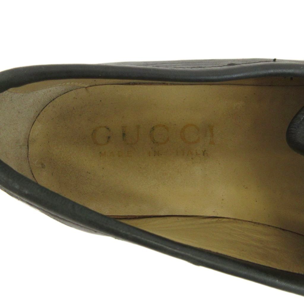 Gucci Horsebit Loafers Leather Shoes Gold 41.5 Black — view 7