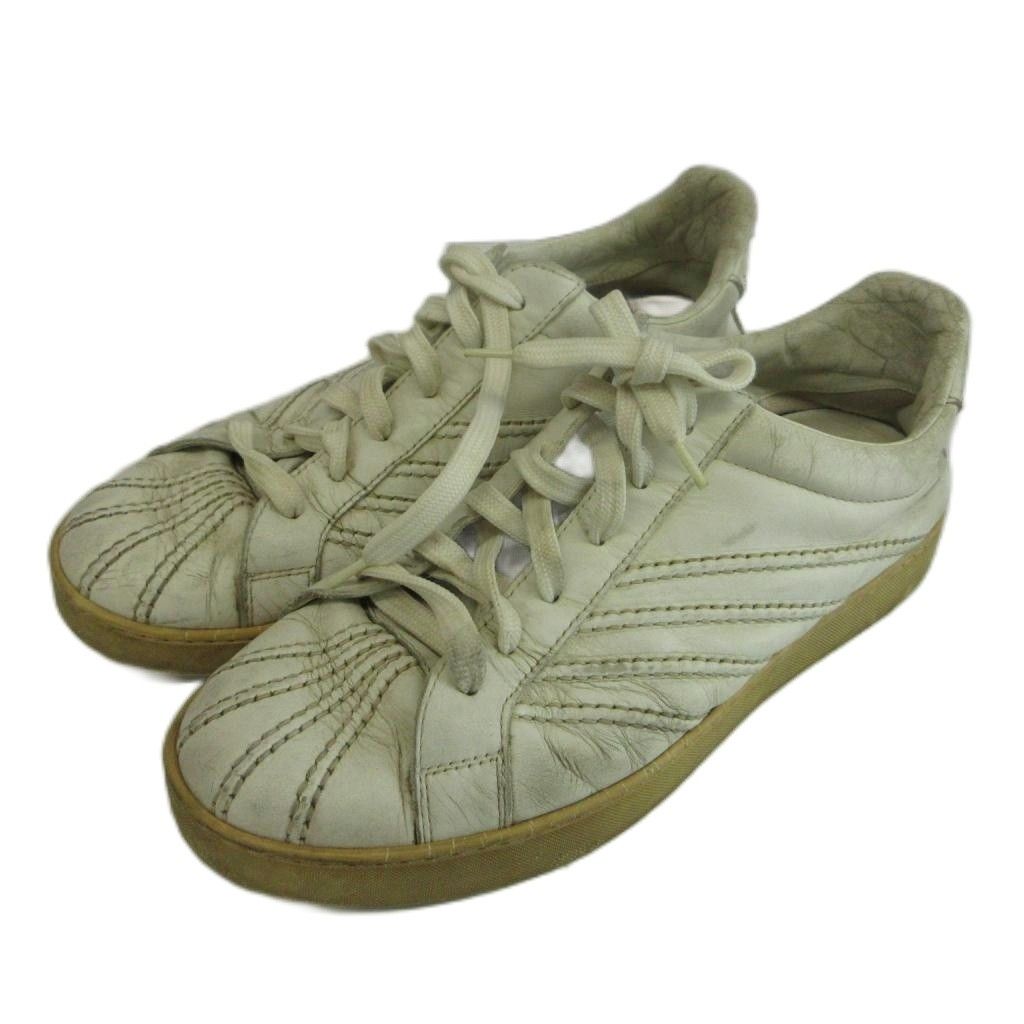 Louis Vuitton Vintage Sneakers Leather Low Cut Stitch 6.5 White — view 2