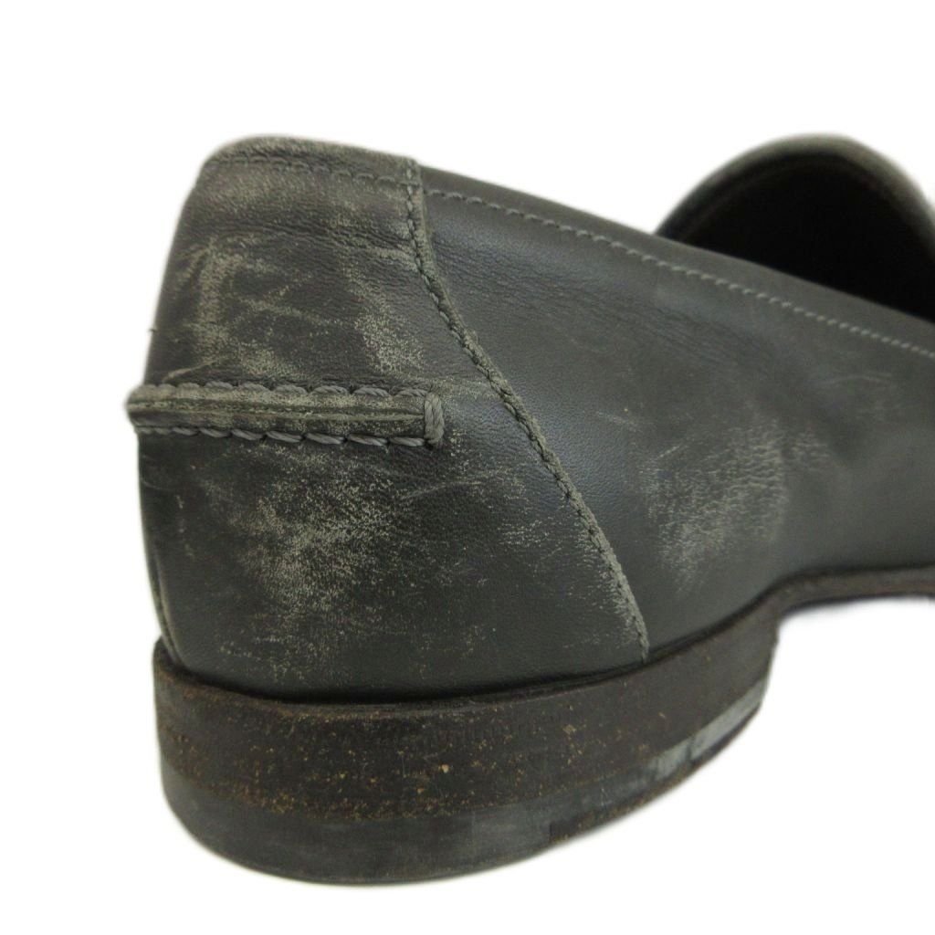 Bottega Veneta Coin Loafers Slip on Leather Intrecciato 39.5 Gray — view 8