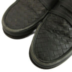 Bottega Veneta Coin Loafers Slip on Leather Intrecciato 39.5 Gray — view 3