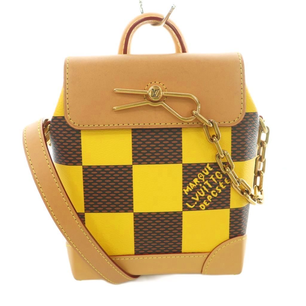 Louis Vuitton Nano Steamer Damier Pop Canvas 2-Way Handbag One Handle Shoulder