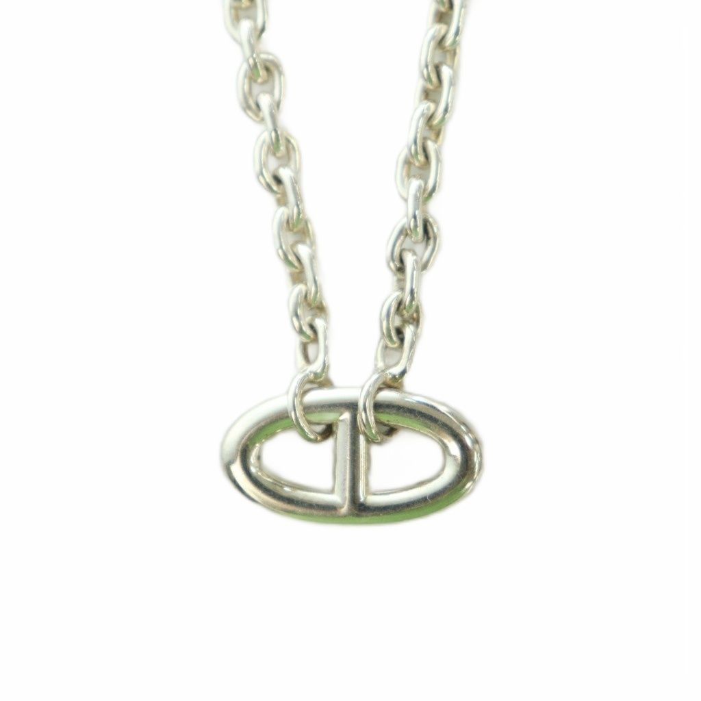 Hermes Farandole D'ancre Necklace Chain Logo One Color Silver BB OH