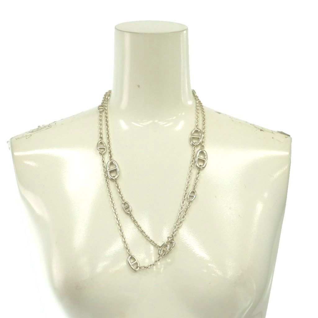 Hermes Farandole D'ancre Necklace Chain Logo One Color Silver BB OH — view 8