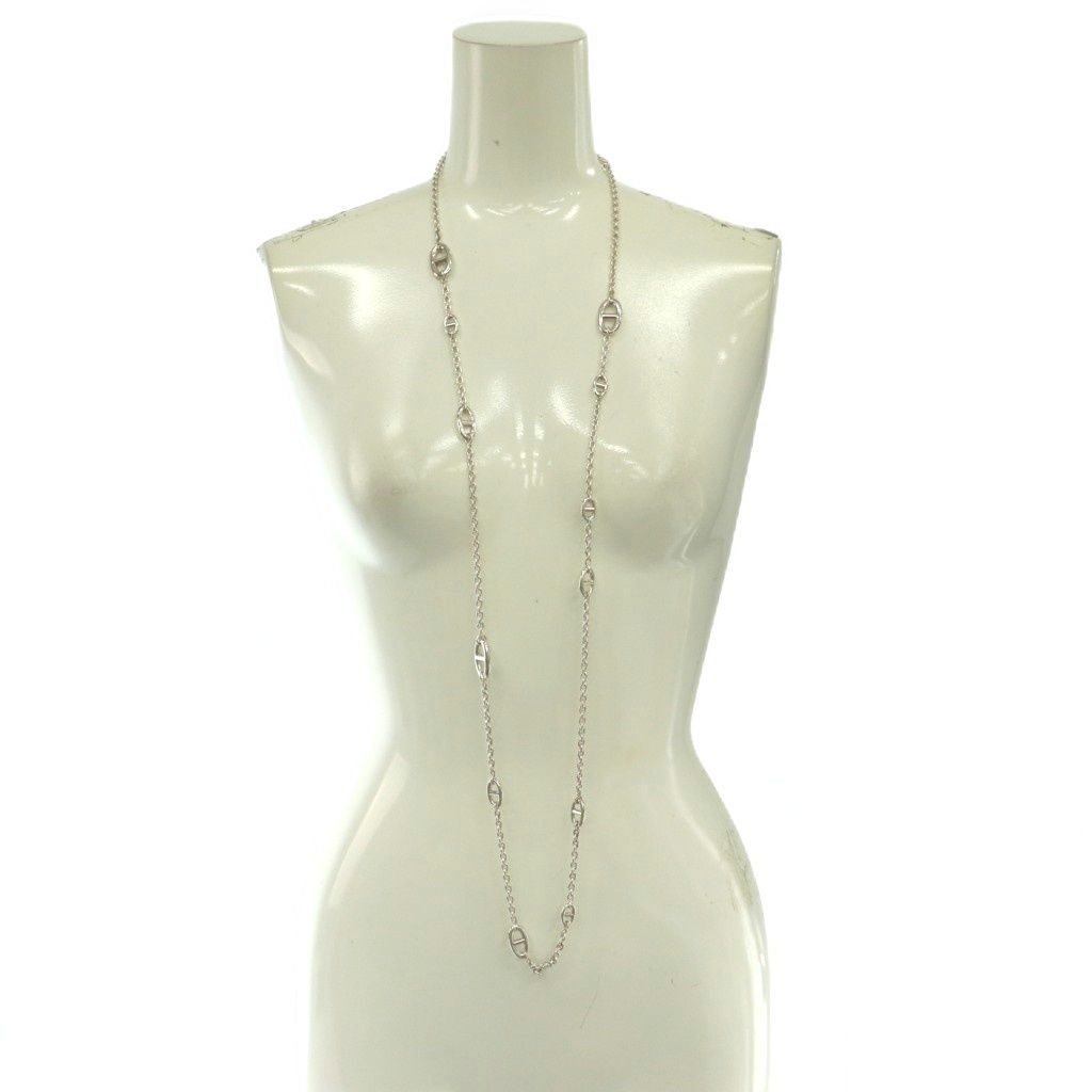 Hermes Farandole D'ancre Necklace Chain Logo One Color Silver BB OH — view 7