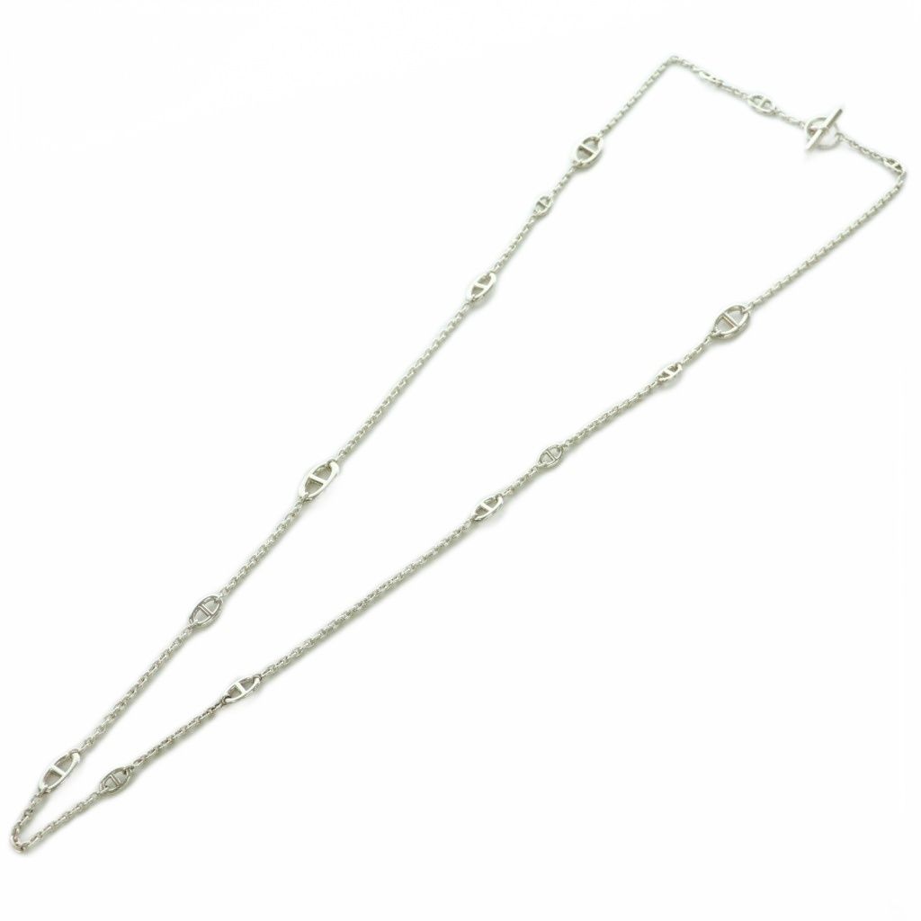 Hermes Farandole D'ancre Necklace Chain Logo One Color Silver BB OH — view 3