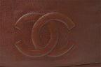 Chanel Chain Shoulder Bag Tote CC Logo Caviar Leather Brown Gold — view 6