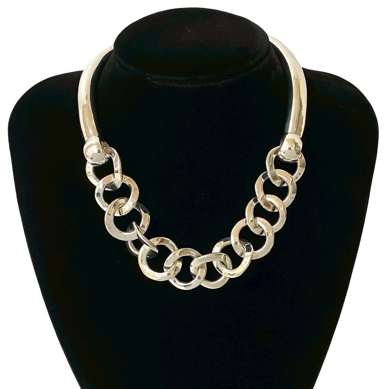 Hermes Vintage 925 Sterling Silver Necklace Choker Pendant — view 2