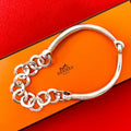 Hermes Vintage 925 Sterling Silver Necklace Choker Pendant