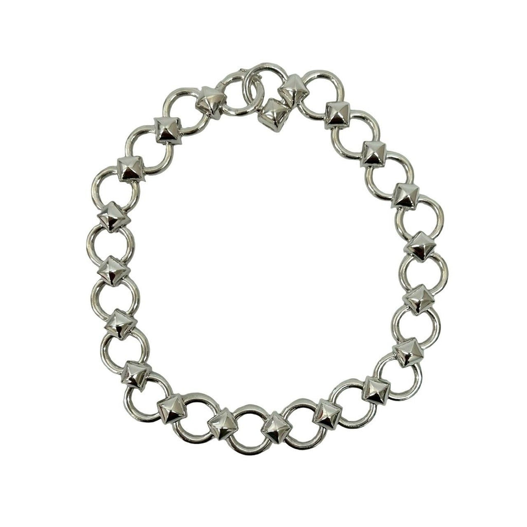 Hermes Lancelot 925 Sterling Silver Chain Necklace Choker — view 5