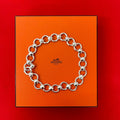 Hermes Lancelot 925 Sterling Silver Chain Necklace Choker