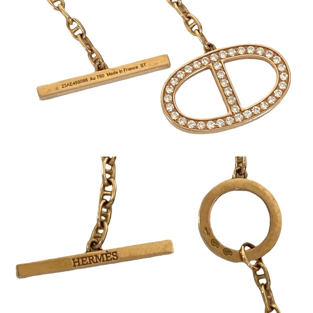 Hermes Chaine D'ancre Contour Diamond Chain Pendant — view 3