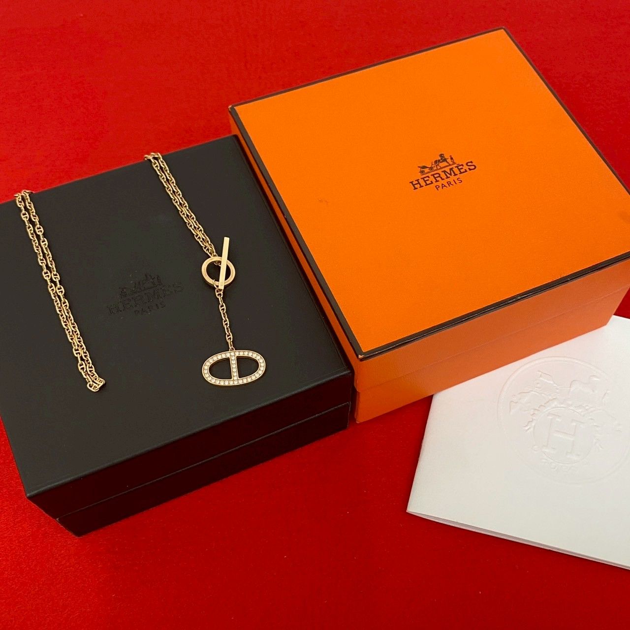 Hermes Chaine D'ancre Contour Diamond Chain Pendant