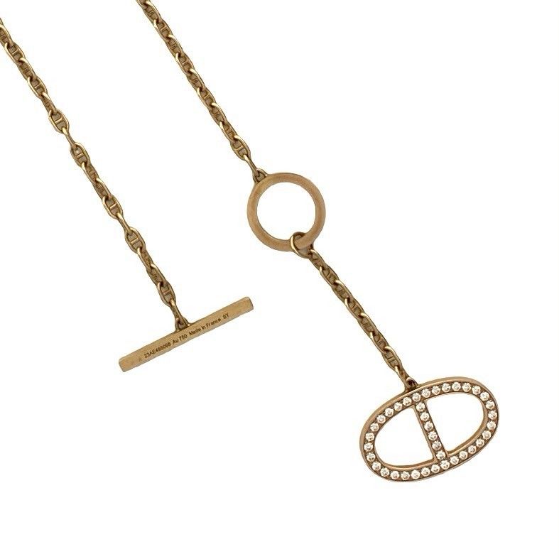 Hermes Chaine D'ancre Contour Diamond Chain Pendant — view 4