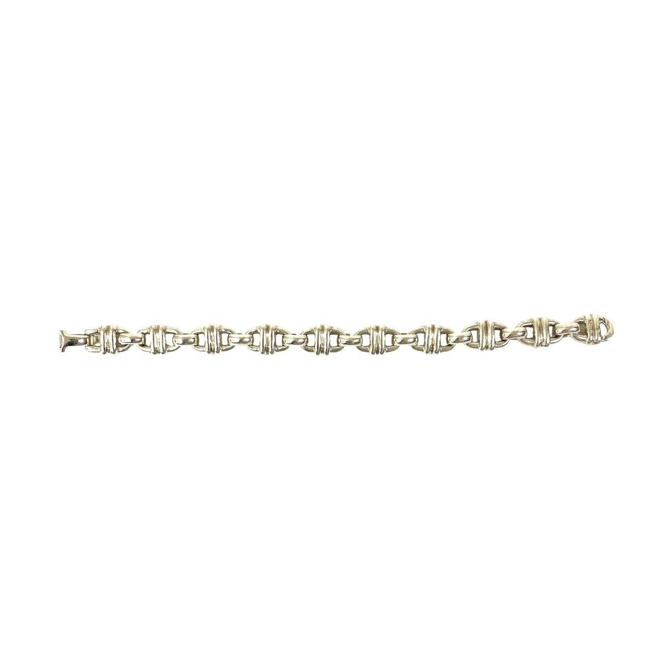 Hermes Vintage Cybele 925 Sterling Silver Chain Bracelet Bangle — view 5