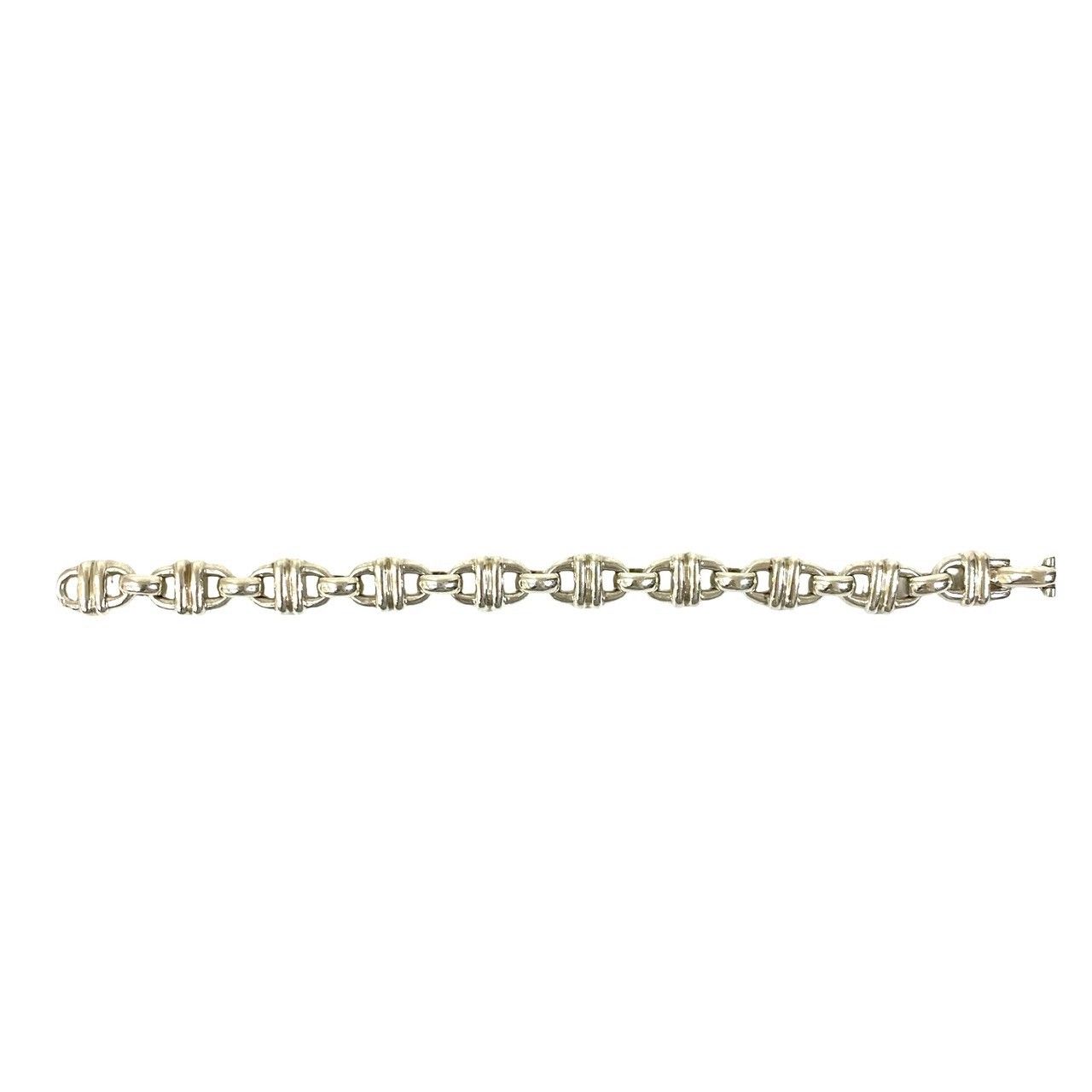 Hermes Vintage Cybele 925 Sterling Silver Chain Bracelet Bangle — view 6