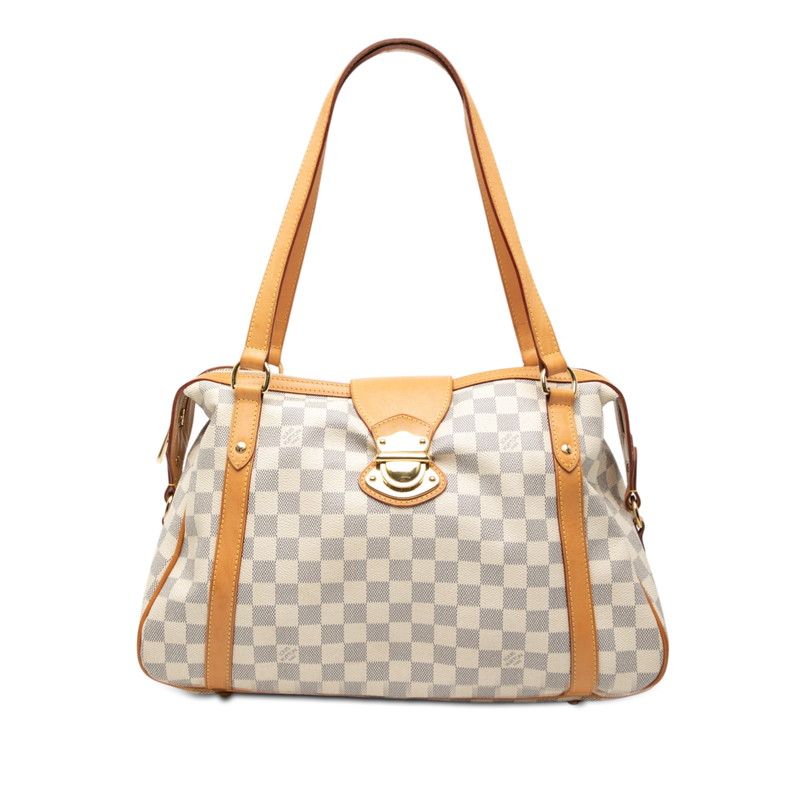 Louis Vuitton Damier Azur Strethe PM Shoulder Bag White Ivory Leather
