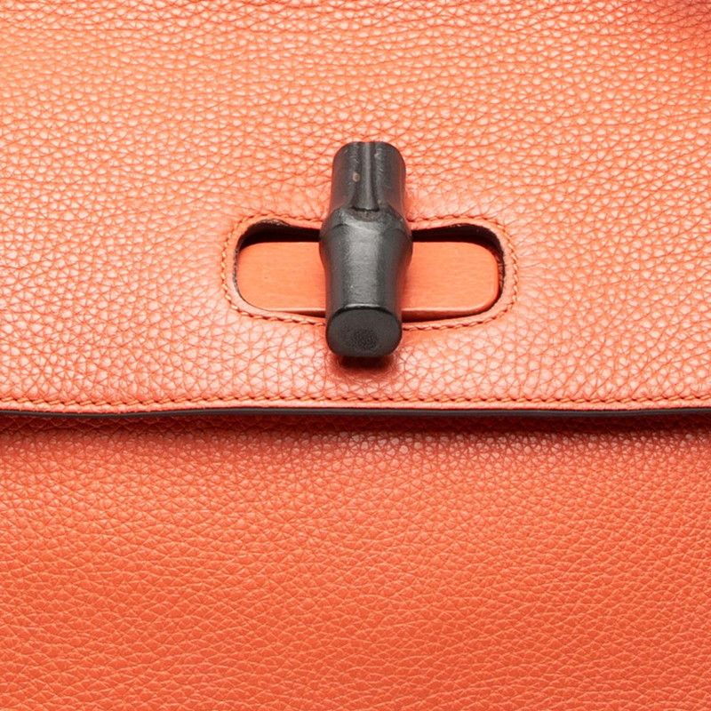 Gucci Bamboo Daily Tote Shoulder Bag 2-Way Red Leather — view 4