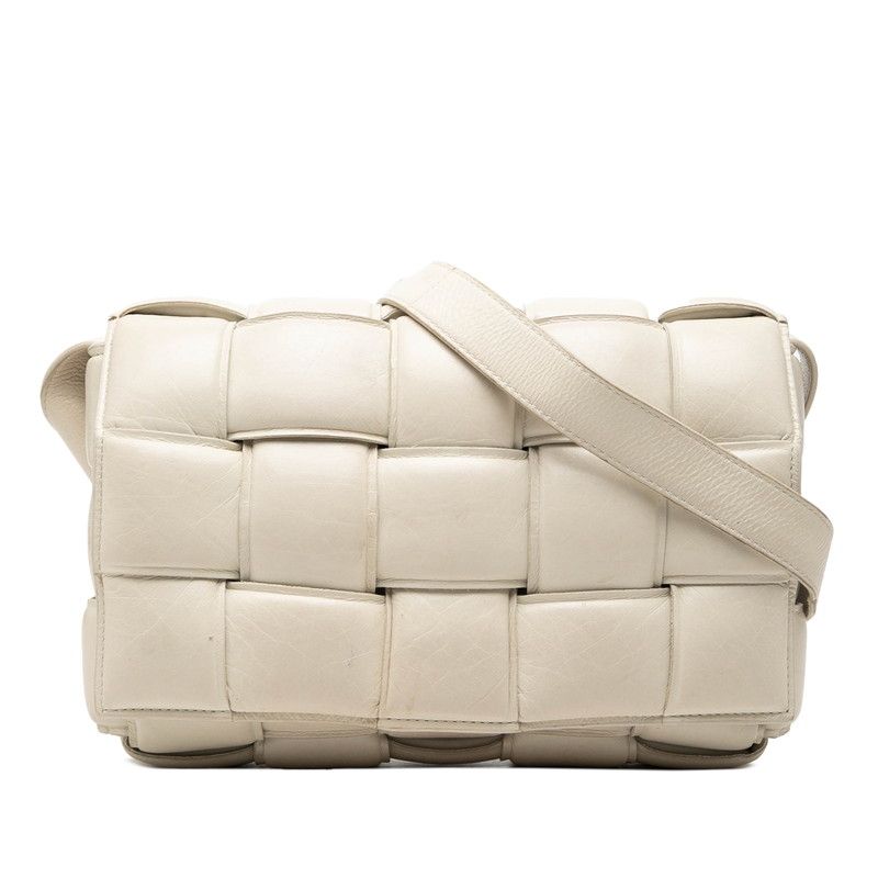 Bottega Veneta Maxi Intrecciato Padded Cassette Crossbody Shoulder Bag Ivory